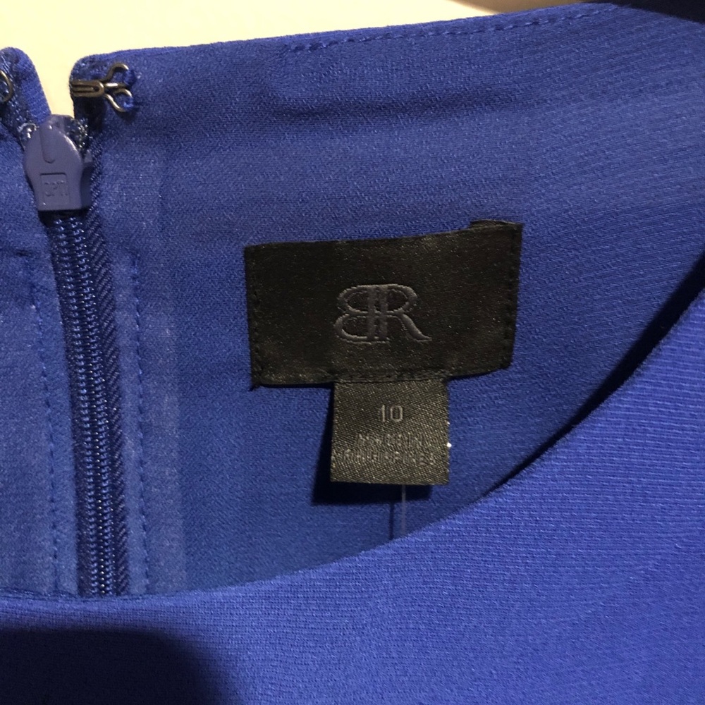 Banana republic monogram blue sheath dress Sz 10 - Picture 4 of 7